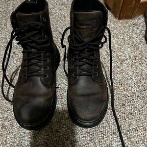 Dr. Martens womens Dark Brown Lace-Up Boots